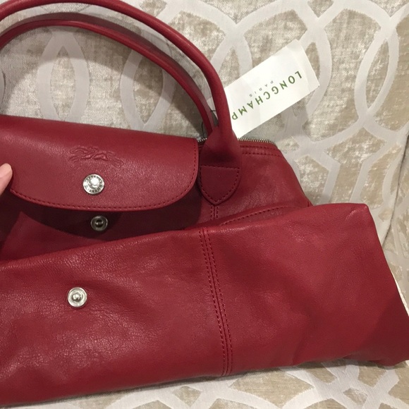 🎁 LONGCHAMP Le Pliage Cuir Leather Handbag - Picture 15 of 16